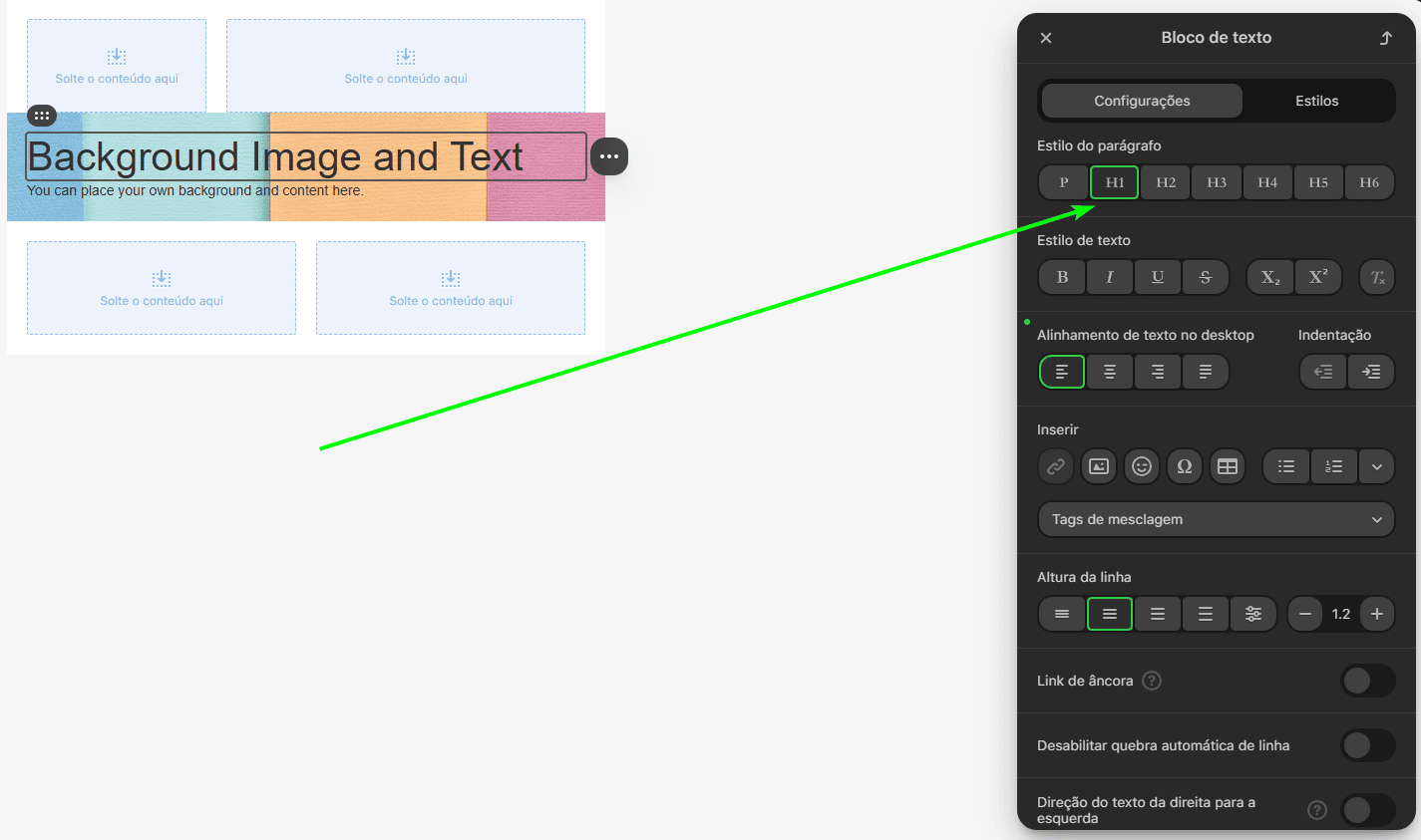Personalizando o estilo do texto Personalizando o estilo do texto