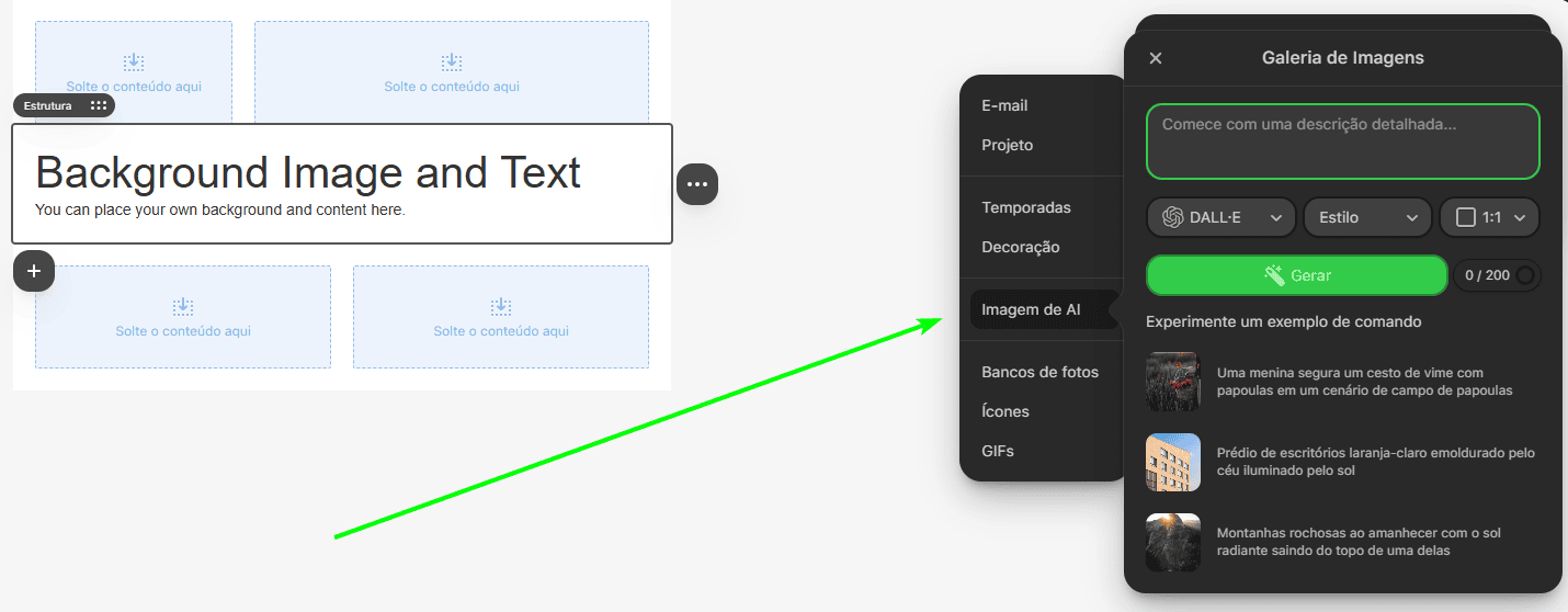 Opção de Imagem com IA Opção de Imagem com IA