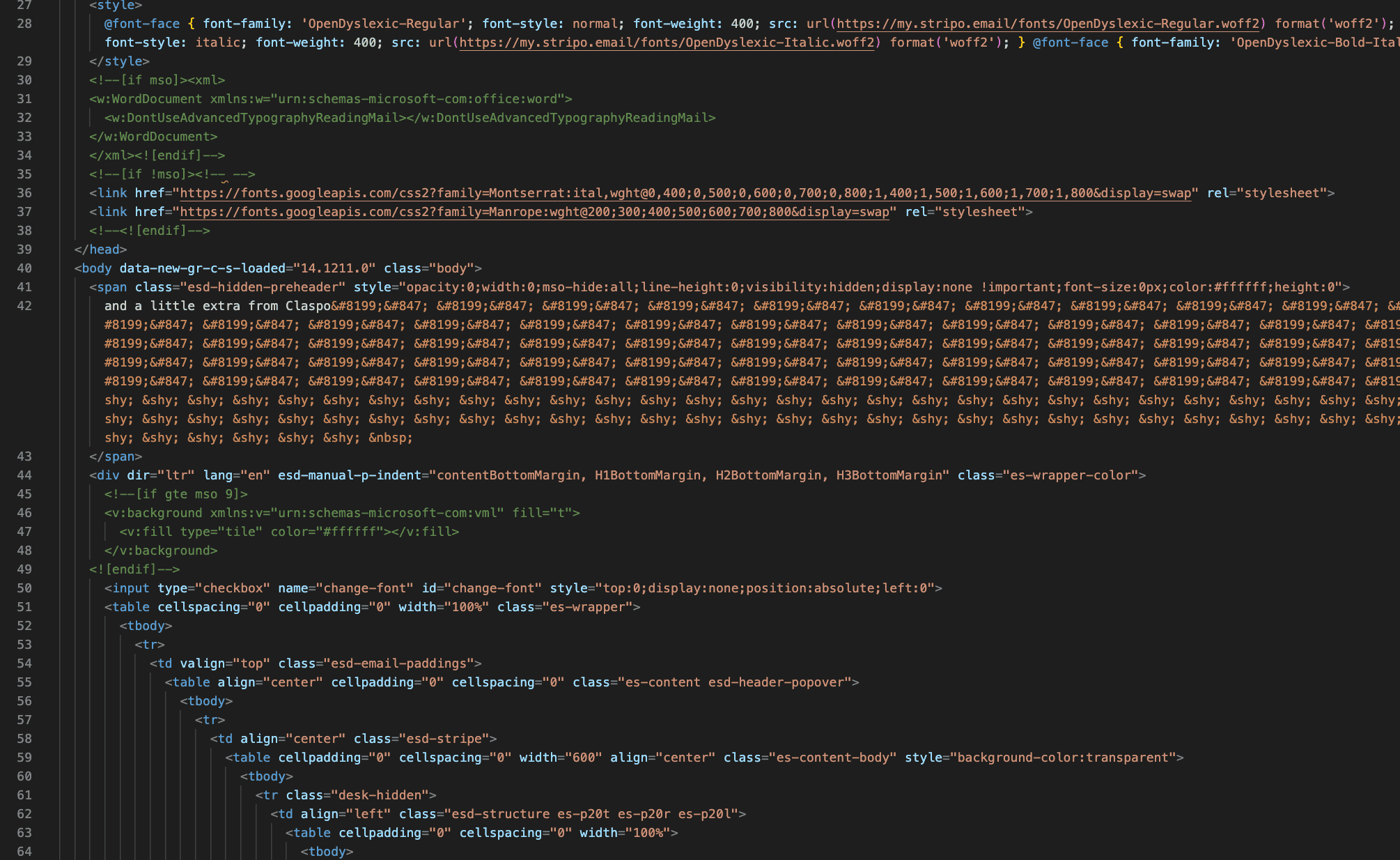 Как выглядят различные элементы письма в HTML-коде Как выглядят различные элементы письма в HTML-коде