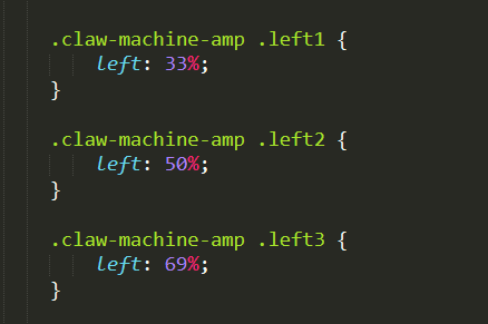 Styles for the left and right claw movement