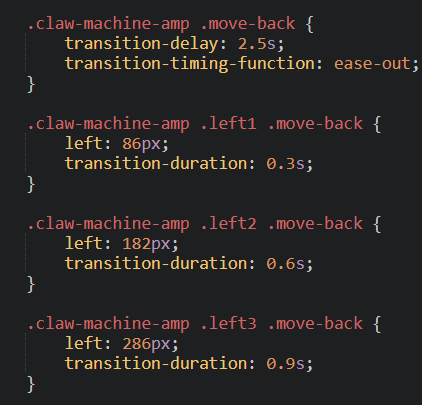 Additional styles for moving claw forward and back