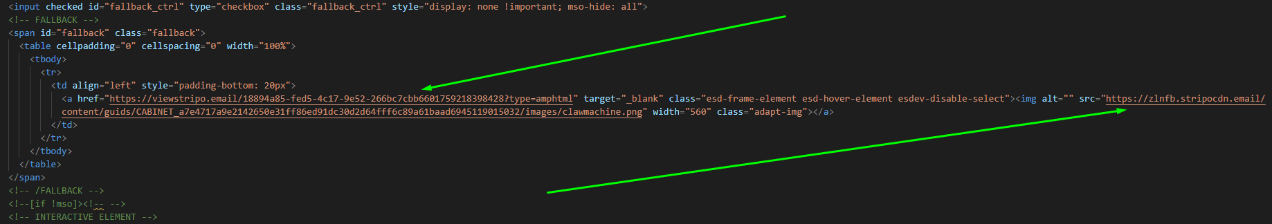 Place to change links