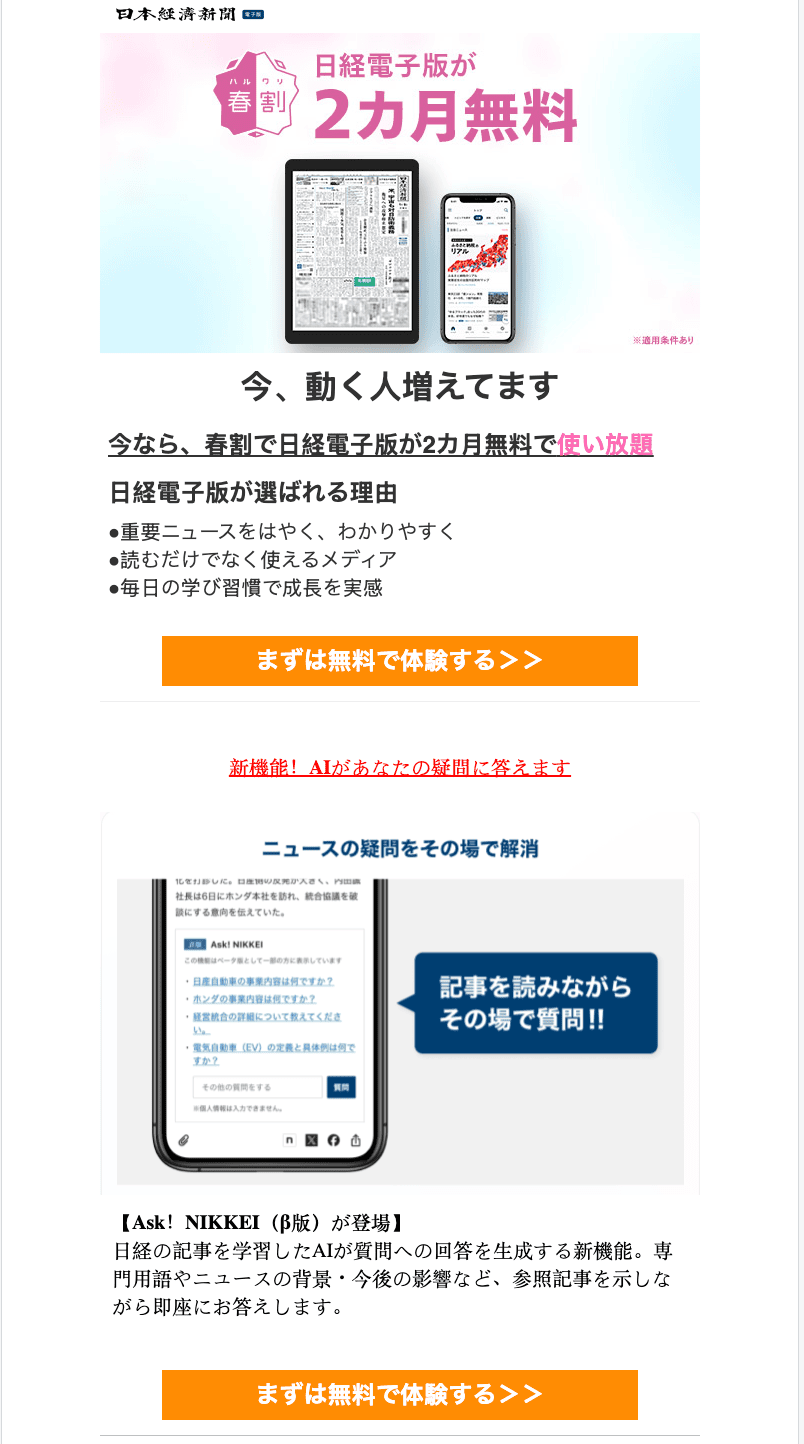 Email example for a brand from Japan Email example for a brand from Japan