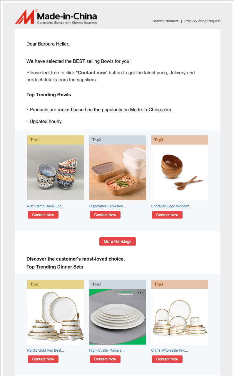 Email from a big Chinese eCommerce platform Email from a big Chinese eCommerce platform