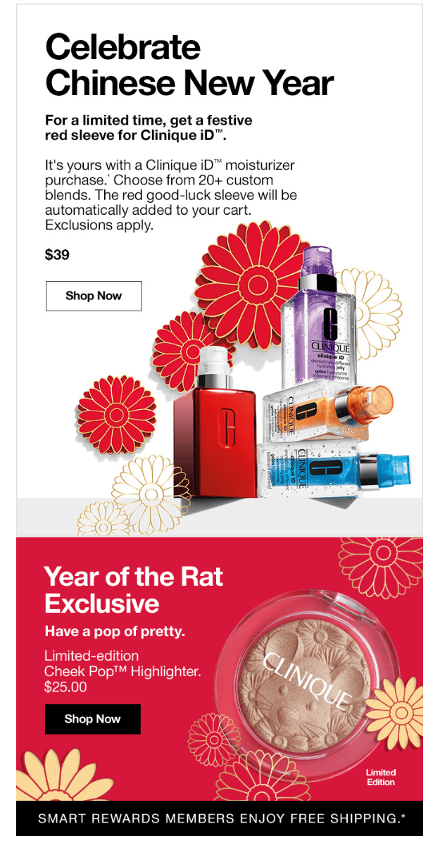 Email campaign example for Chinese New Year Email campaign example for Chinese New Year