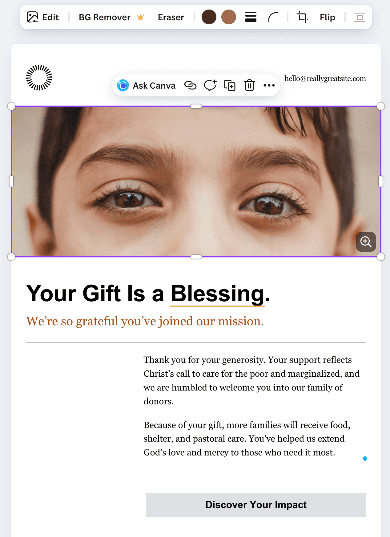 How to change block and element in the Canva email design tool How to change block and element in the Canva email design tool