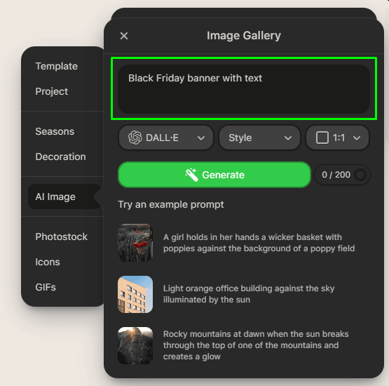 Writing prompt to generate an AI image Writing prompt to generate an AI image