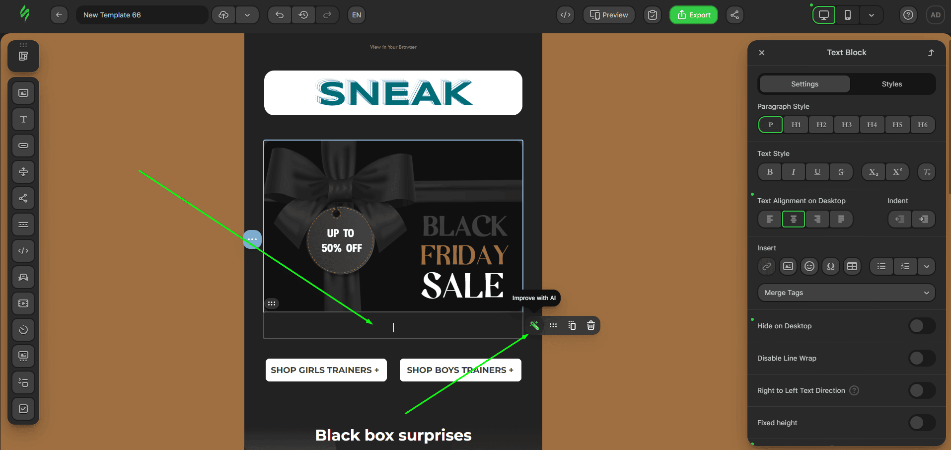 Tweaking text with AI Tweaking text with AI