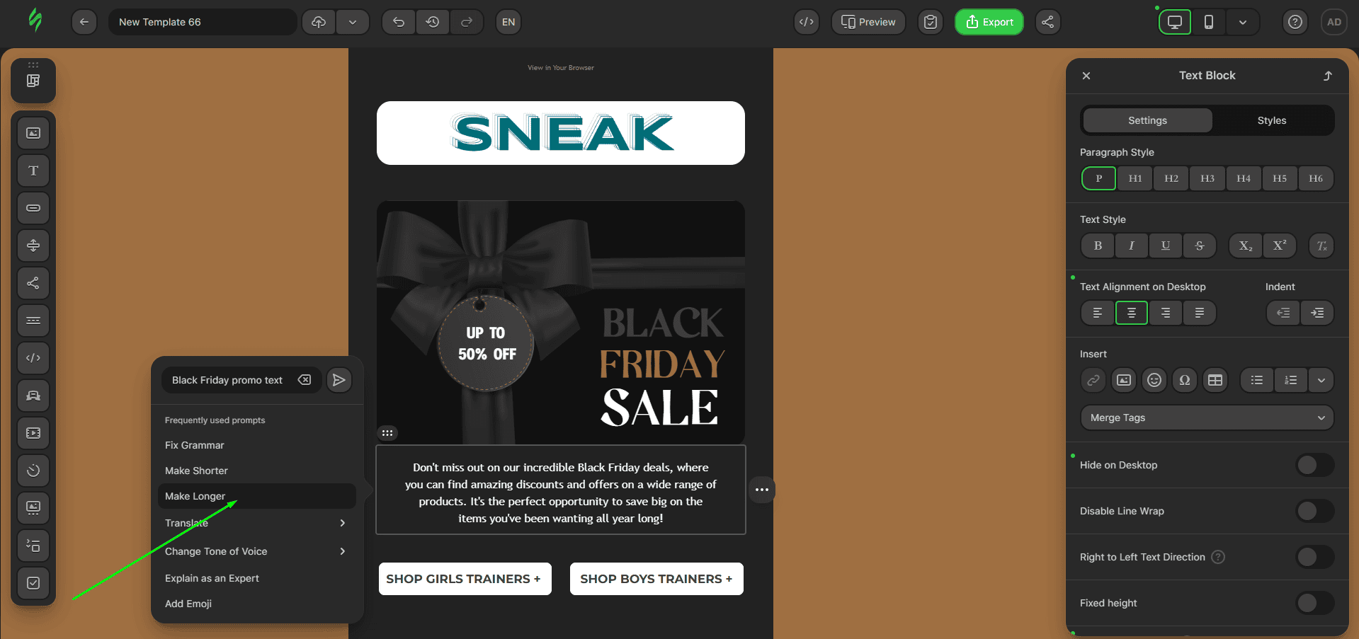 Tweaking AI generated text Tweaking AI generated text