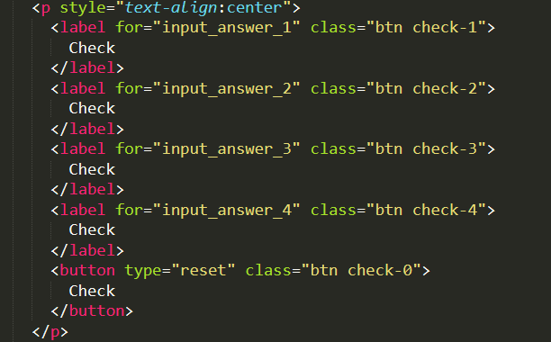 Check buttons kinetic code