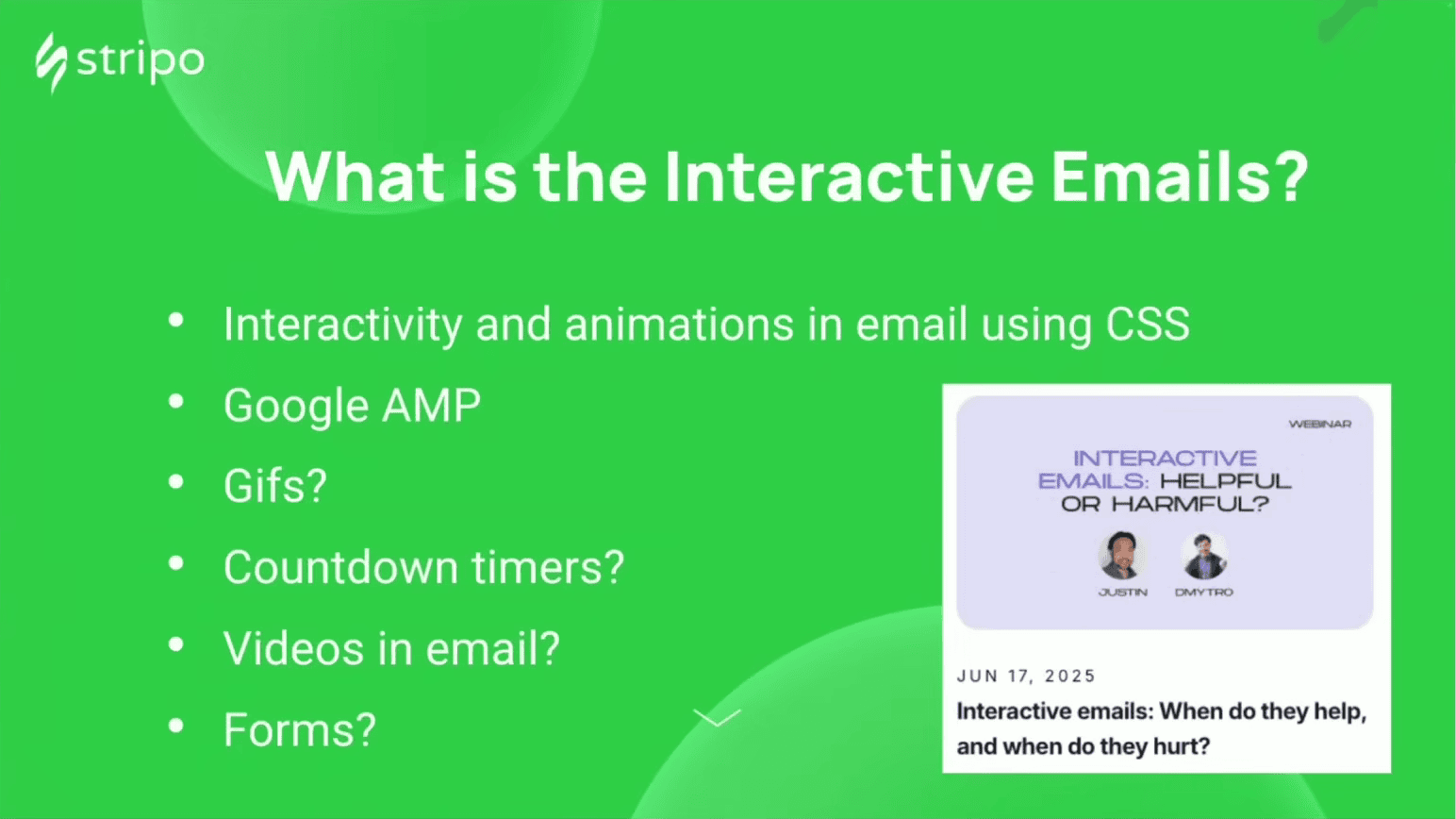 What are interactive emails?