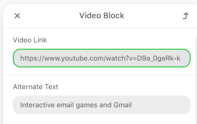 Video block settings