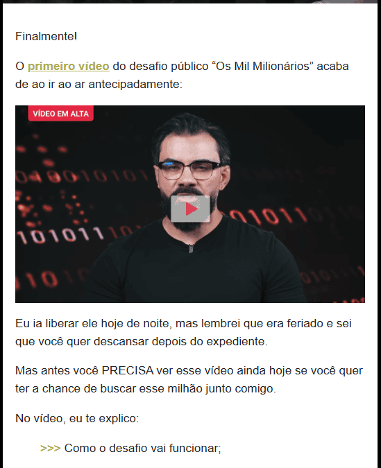 Example of static image with a play button