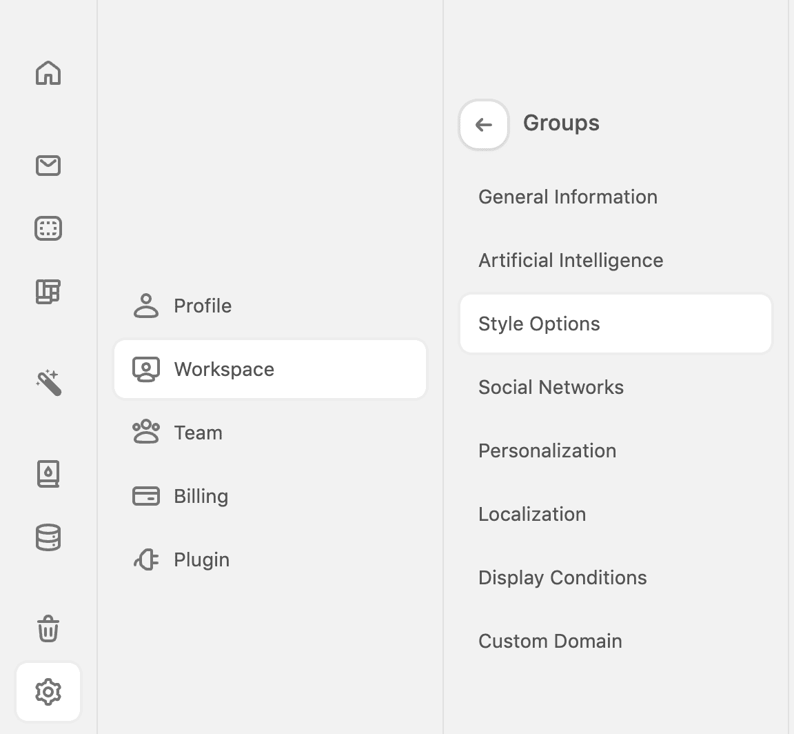 How to set style options in Stripo