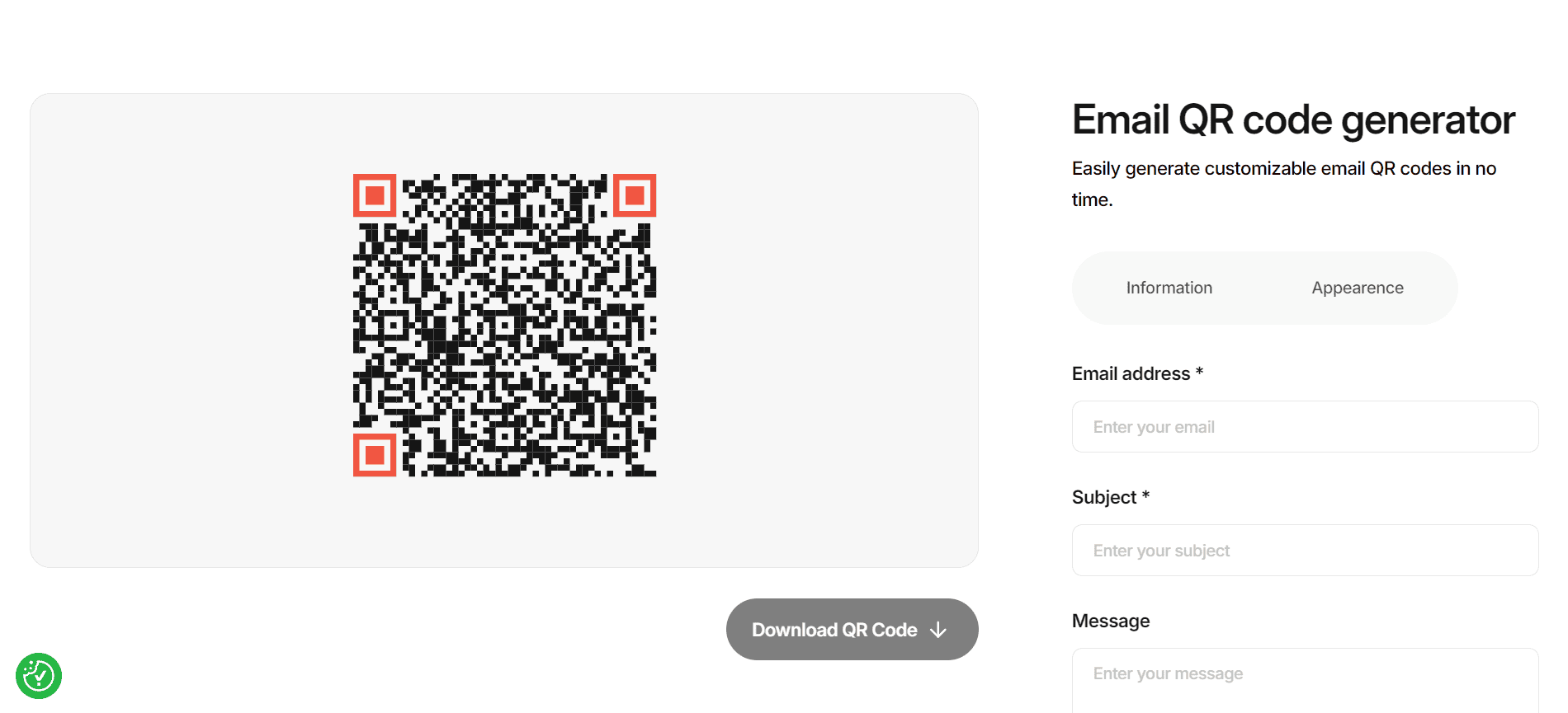 Stripo's email QR code generator