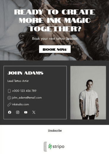Email signature with a call-to-action button