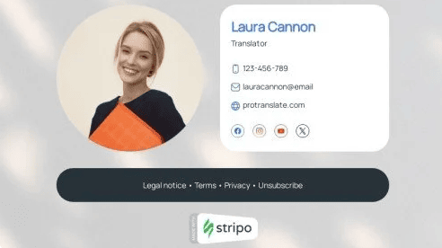Email signature with a disclaimer button