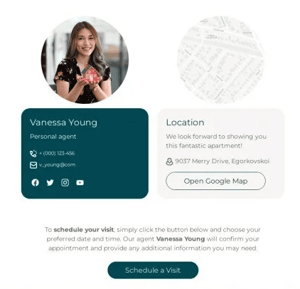 Email signature with a map