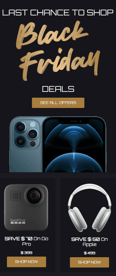 Hybrid email layout example