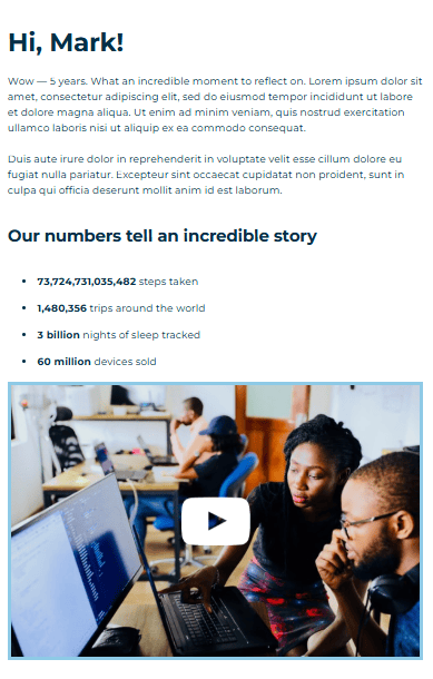 F-pattern layout example