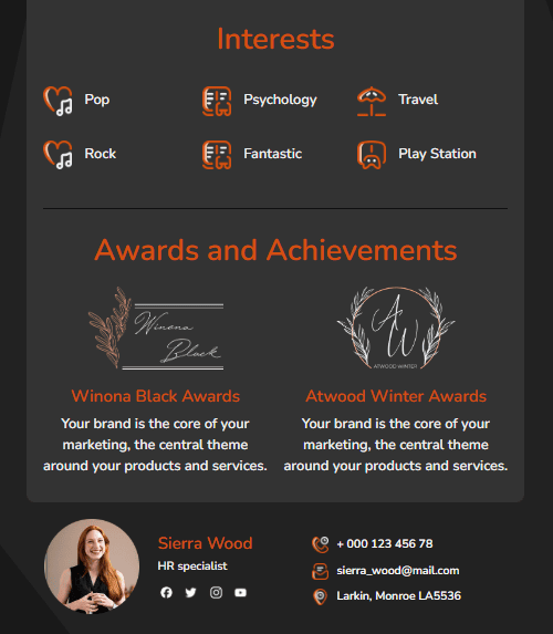 Two-column signature example