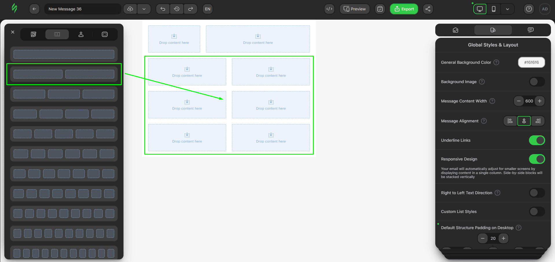 Doble-column layout with basic layouts