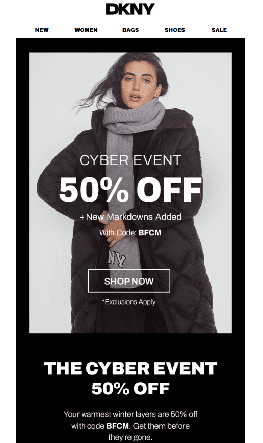 Example of the use of high-contrast typography Example of the use of high-contrast typography