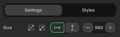 Bot&otilde;es de controle do tamanho do banner