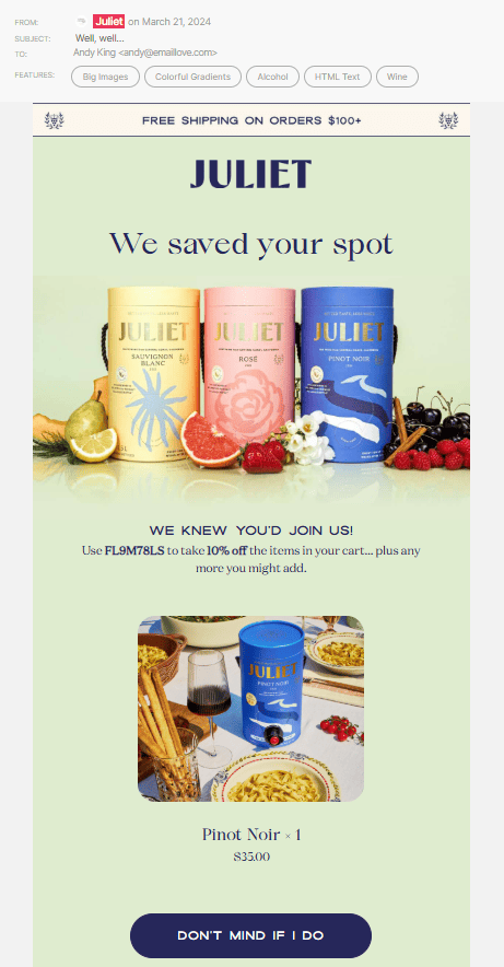 Example of a follow-up email