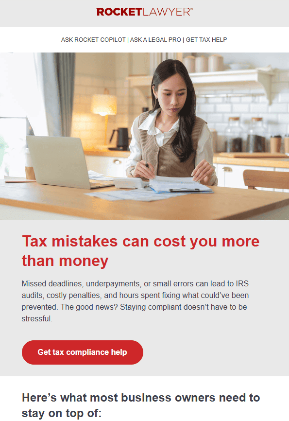 Example of an educational newsletter with legal insights