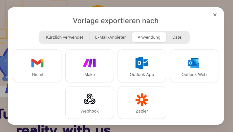 Wählen Sie die Outlook-App aus den vorgeschlagenen ESPs aus