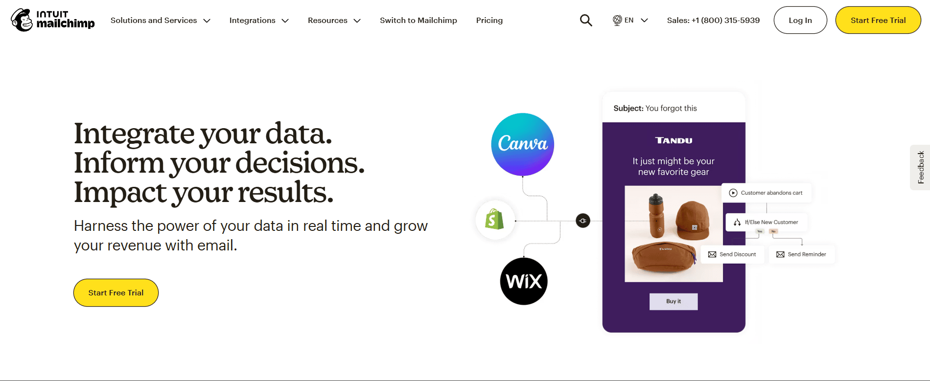 Mailchimp ESP main page