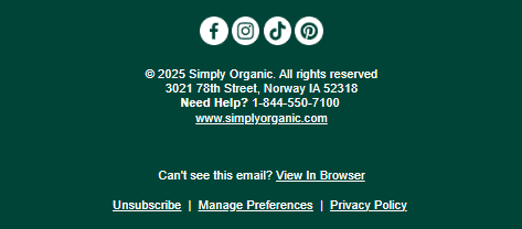 An example of a visible unsubscribe link An example of a visible unsubscribe link