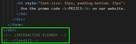 Fallback code part at the end of the game code