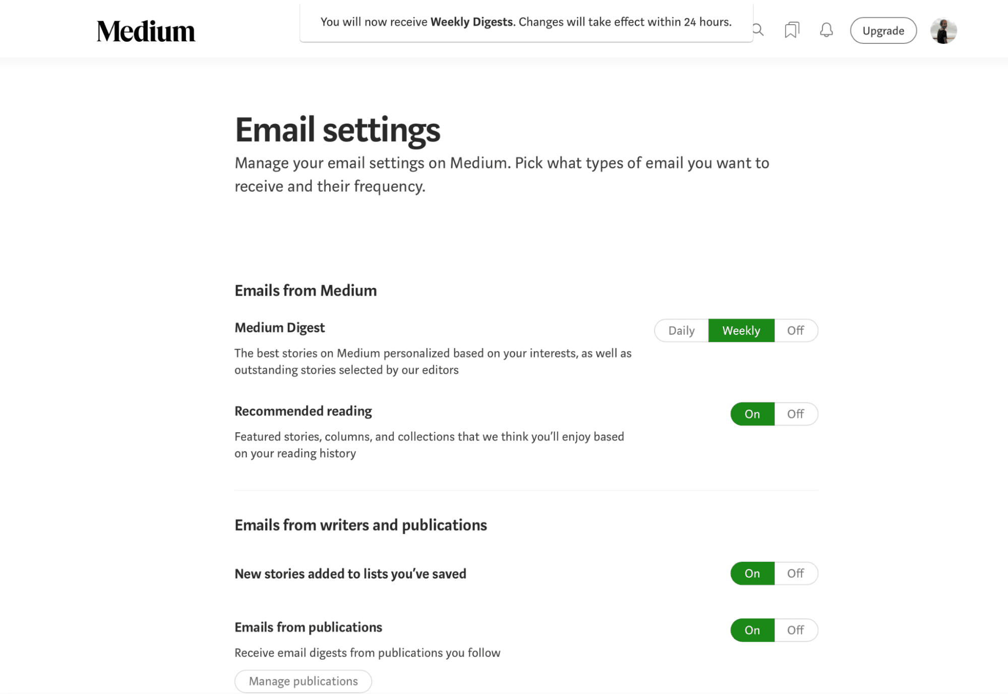 Curated recommendations email Curated recommendations email