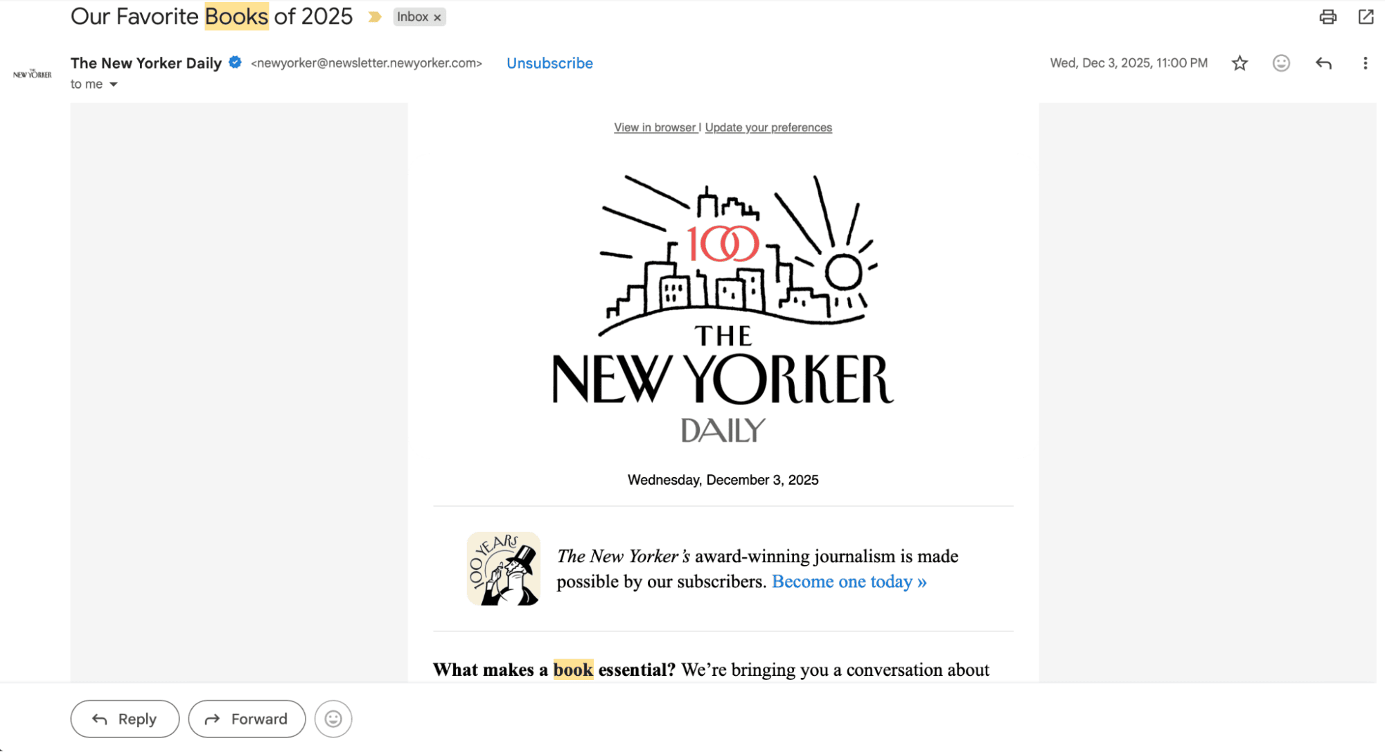 Accessible email example Accessible email example