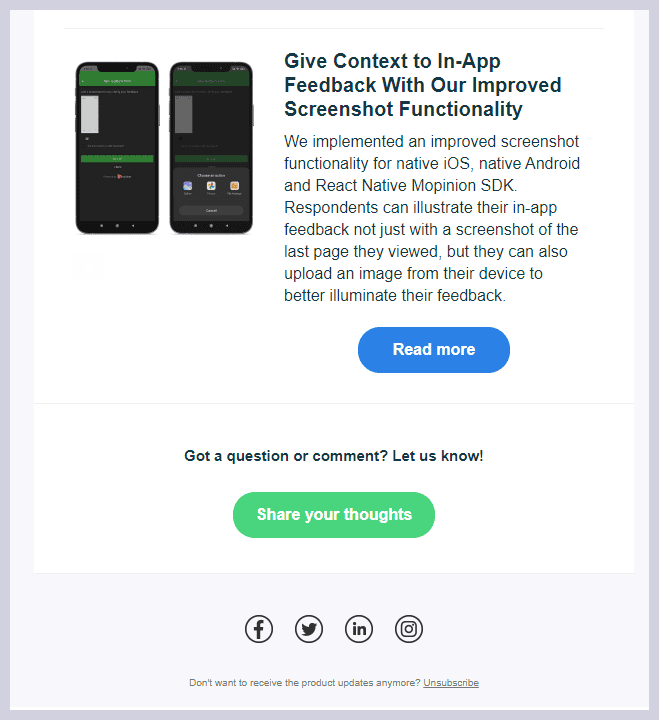 Feedback email example Feedback email example