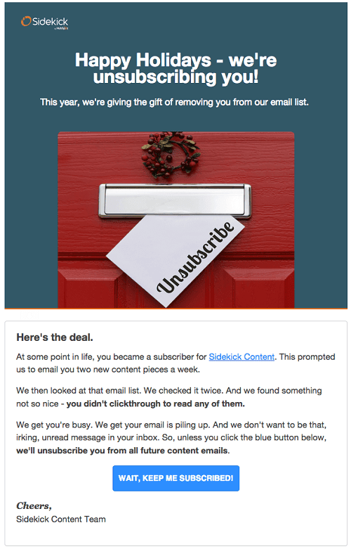 Sidekick unsubscribe email example Sidekick unsubscribe email example