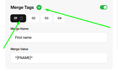 Adding merge tags
