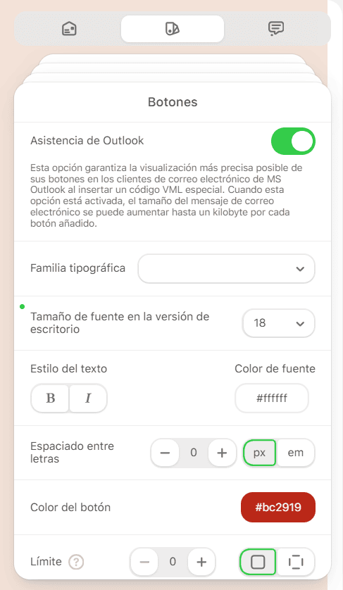 Configuraci&oacute;n del bot&oacute;n de llamada de acci&oacute;n para Outlook