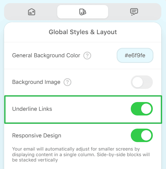 Underline links in mobile email design