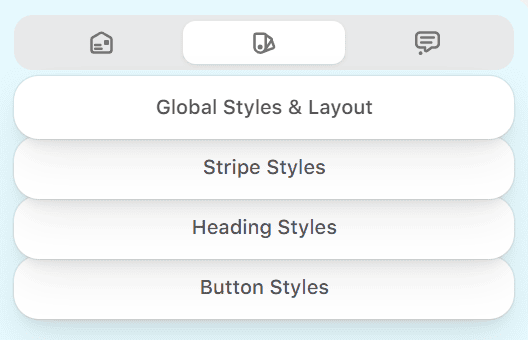 Stripe styles menu