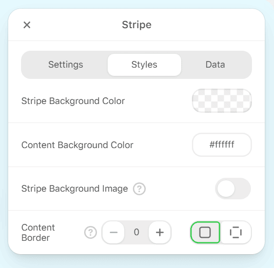 Stripe styles for mobile email design