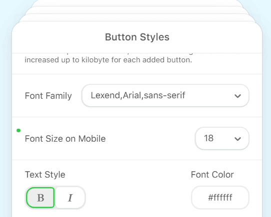 Font size on mobile version