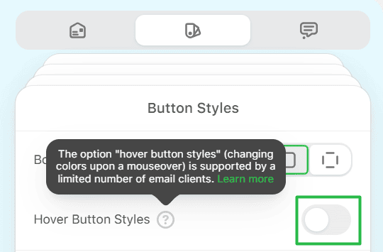 Hover button styles for mobile email design
