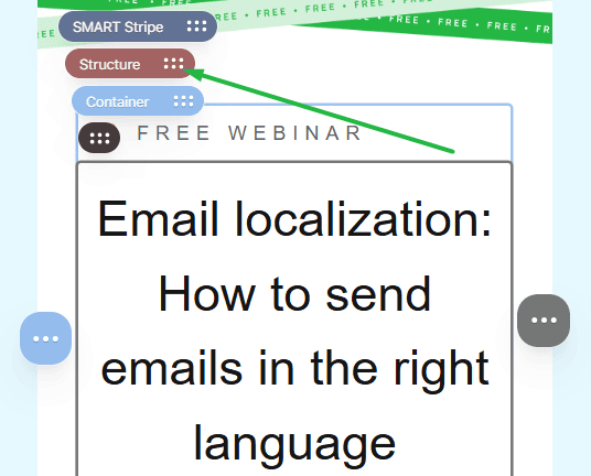 Structure container menu