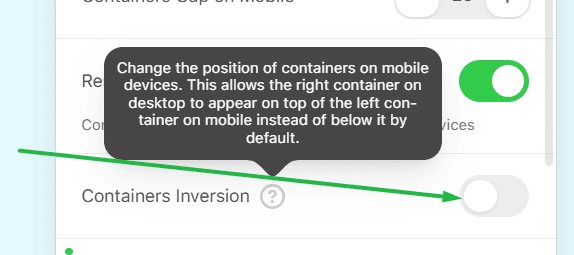 Containers inversion in structure menu