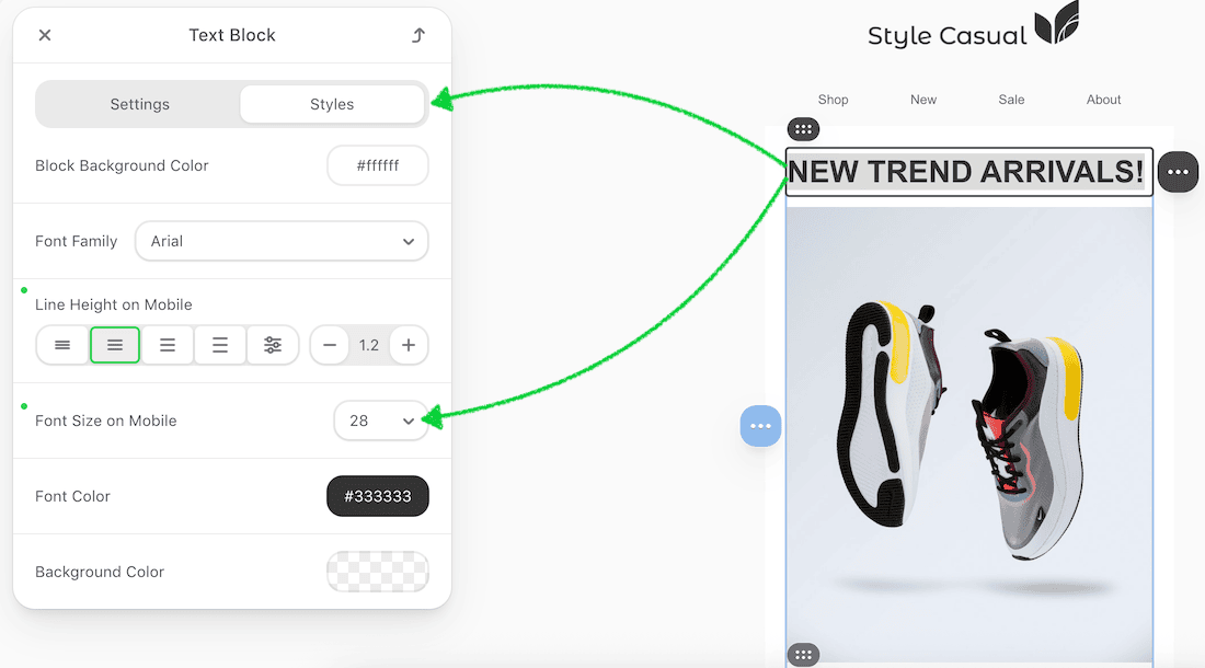 Decrease the mobile font size of the text