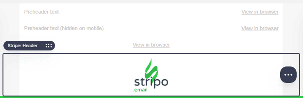 Example of the header area in an HTML email template