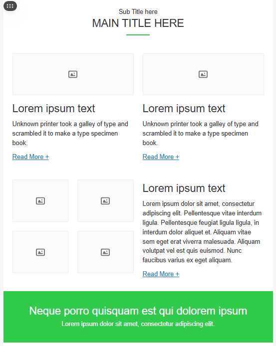 Example of the body section in an email template